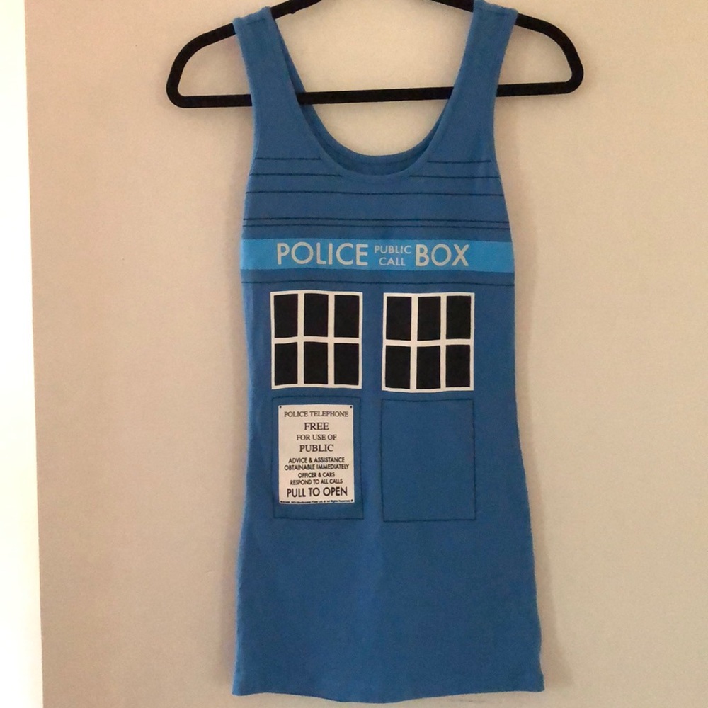 Dr. Who Blue Phone Booth Mini Dress